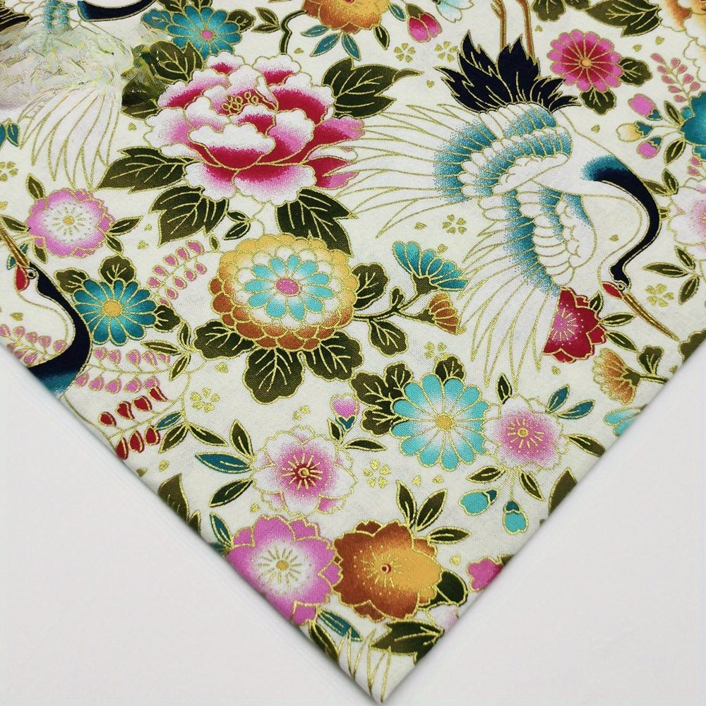 100% Cotton Japanese Style Bronzing Fabric Flower Printed Fabric -