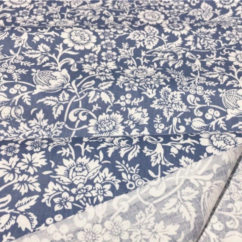 1Pc Premium 100% Cotton Fabric - Floral Pattern Craft & Tablecloth Textile, DIY Sewing & Quilting Material, Vintage Design Decor Fabric -