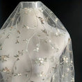 Load image into Gallery viewer, 3D Embroidery Rayon Silk Mesh And Grass Pattern Fabric, Wedding Dress Curtain DIY Fabric -