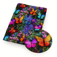 Load image into Gallery viewer, 4pcs/set 19.68x17.7inch(50x45cm) Butterfly Flowers Imitation 3D Embroidery Digital Print Precut Quilting Fabric Fat Quarter Fabric Bundle, Polyester Quilting Squares for Patchwork, DIY Crafts Projects, DIY Wallet Making -