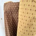 Load image into Gallery viewer, Reversible Diamond Dot Jacquard Fabric, Rust and Gold Woven Upholstery for Vintage Home Decor