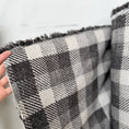 Load image into Gallery viewer, Black and White Buffalo Check Jacquard Fabric