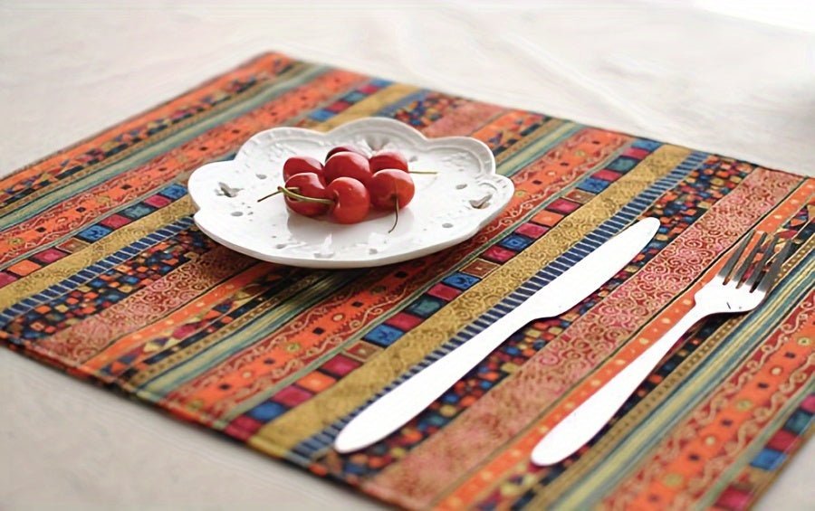 African Ethnic Style Printed Cotton Fabric, Geometric Pattern -