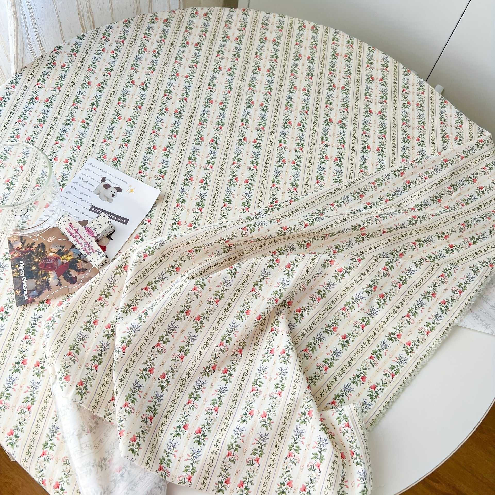 Cotton Floral Print Fabric, Pastoral Style -