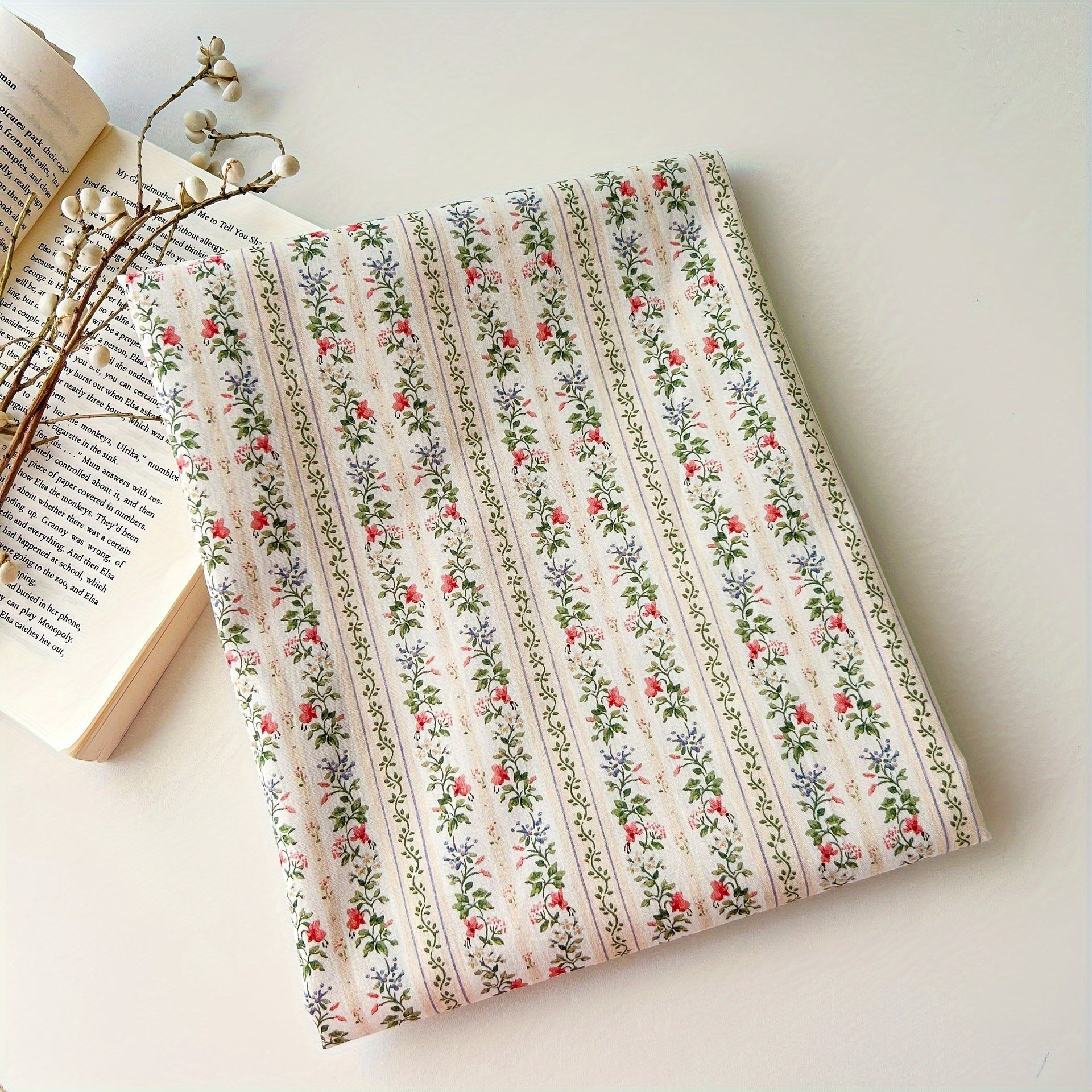 Cotton Floral Print Fabric, Pastoral Style -
