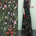 Load image into Gallery viewer, Elegant Floral Embroidery Tulle Fabric, Perfect for DIY Crafts, Home Decor, and Sewing Projects -