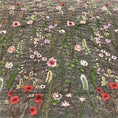 Load image into Gallery viewer, Elegant Floral Embroidery Tulle Fabric, Perfect for DIY Crafts, Home Decor, and Sewing Projects -