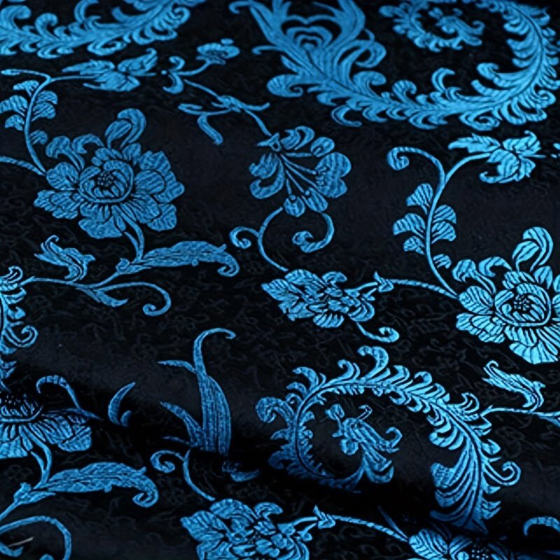 Elegant Jacquard Satin Damask Fabric by the Yard - 100% Polyester Pre - cut Floral Upholstery & Fashion Material, Machine Washable, 150gsm -