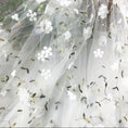 Load image into Gallery viewer, Floral Embroidered Tulle Fabric - Soft, Sheer, and Perfect for DIY Dresses, Wedding Gowns, Curtains, Tablecloths, and Handbags -