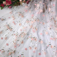 Load image into Gallery viewer, Floral Embroidered Tulle Fabric - Soft, Sheer, and Perfect for DIY Dresses, Wedding Gowns, Curtains, Tablecloths, and Handbags -
