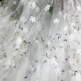Load image into Gallery viewer, Floral Embroidered Tulle Fabric - Soft, Sheer, and Perfect for DIY Dresses, Wedding Gowns, Curtains, Tablecloths, and Handbags -