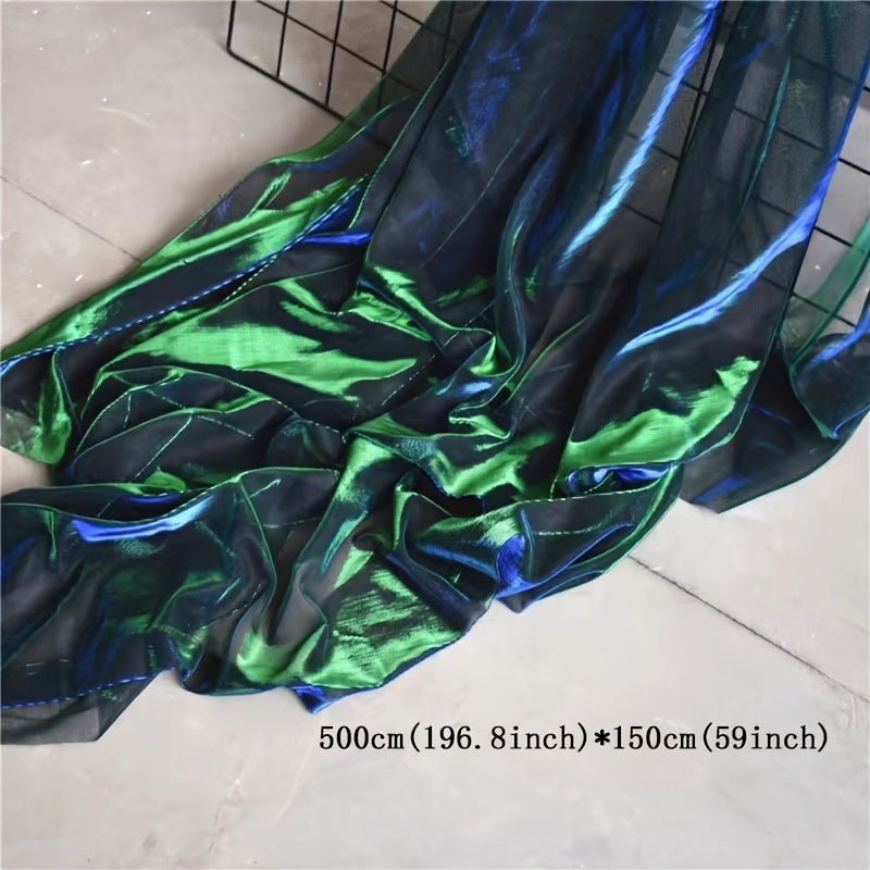 Gradient Two - Tone Laser Texture See - Through Mesh Fabric -