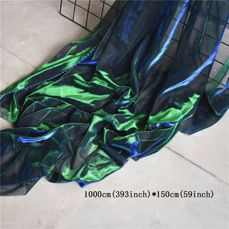 Gradient Two - Tone Laser Texture See - Through Mesh Fabric -