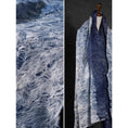 Load image into Gallery viewer, Lake blue striped pleated fabric, old craft, designer fabrics -