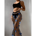 Load image into Gallery viewer, LasilkFabric 3D Butterfly Embroidered Spider Web Yarn Fabric - Black Lace Hanfu Dress Material - Luxurious DIY Handmade Fabric for Special Occasions -