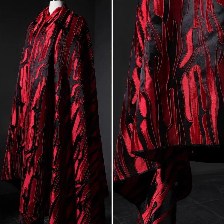 LasilkFabric Flame pattern design, two - layer laminated fabric, designer fabrics -