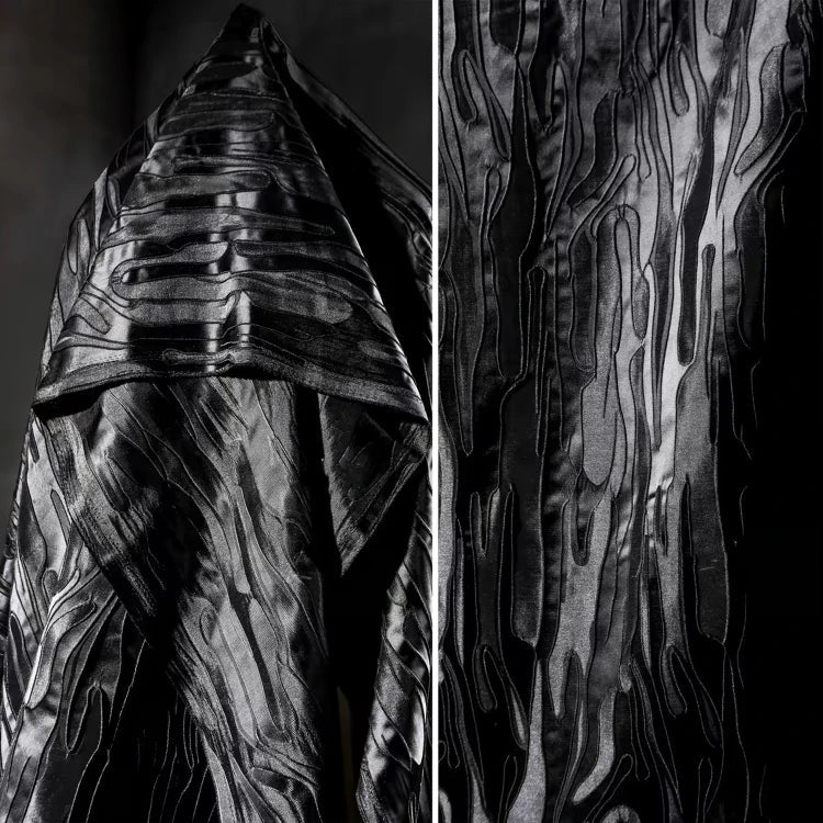 LasilkFabric Flame pattern design, two - layer laminated fabric, designer fabrics -