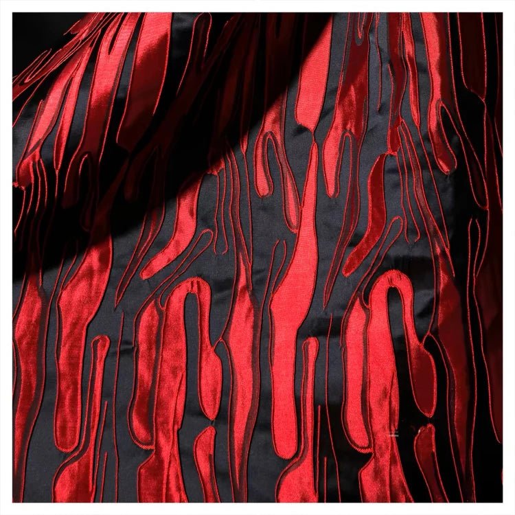LasilkFabric Flame pattern design, two - layer laminated fabric, designer fabrics -