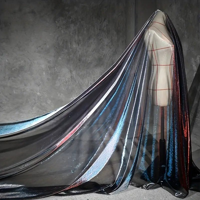 LasilkFabric Gradient Two - color Mesh Fabric, Laser Texture Fabric Long Skirt Shawl Creative Handmade Fabric -