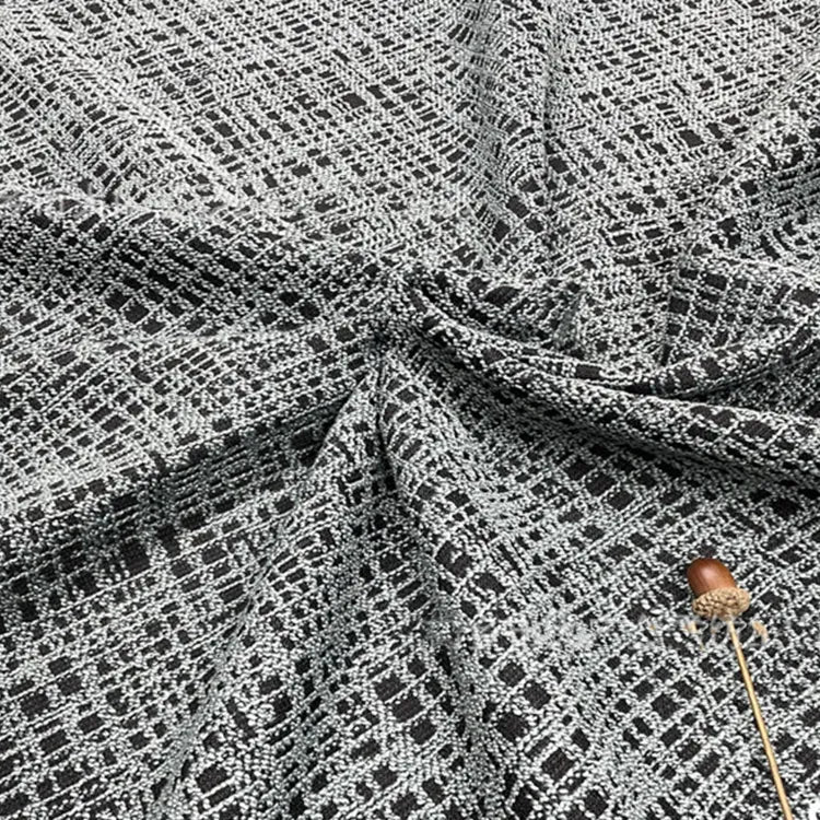 LasilkFabric Luxury High - end Collection Black and White Textured Upholstery Fabric -