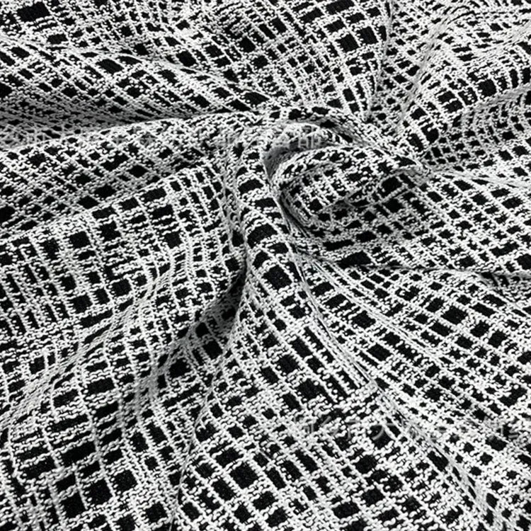 LasilkFabric Luxury High - end Collection Black and White Textured Upholstery Fabric -