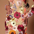 Load image into Gallery viewer, LasilkFabric Multi Color Soft Tulle Lace Fabric 3D Flower Decoration Dress Fabric 3D Decal Embroidery Fabric DIY Weeding Dress -