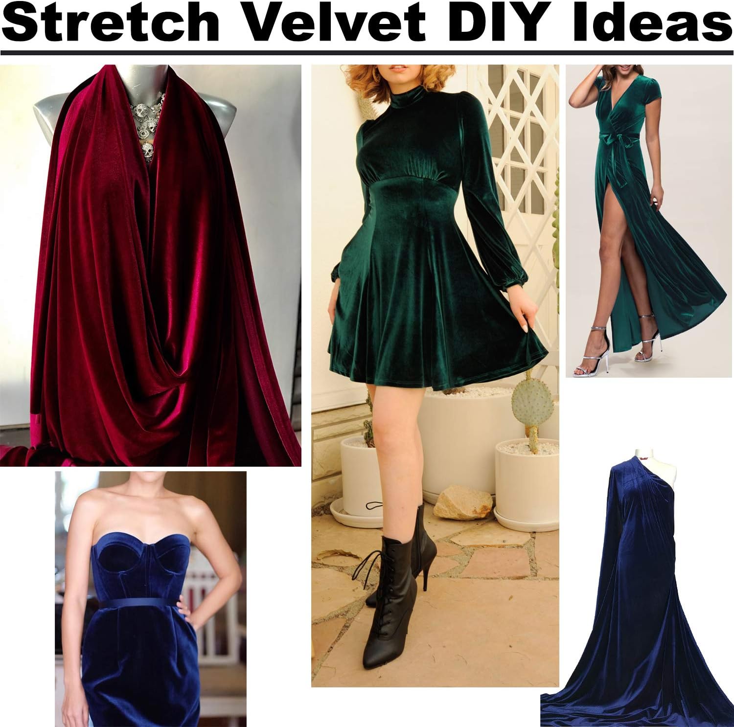 LasilkFabric Stretch Velvet Upholstery Fabric -