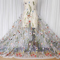 Load image into Gallery viewer, LasilkFabric Water Grass Embroidered Lace Fabric - Fashion Womens Dress DIY Sewing Material - Lustrous Embroidery for Chic Craft Projects -