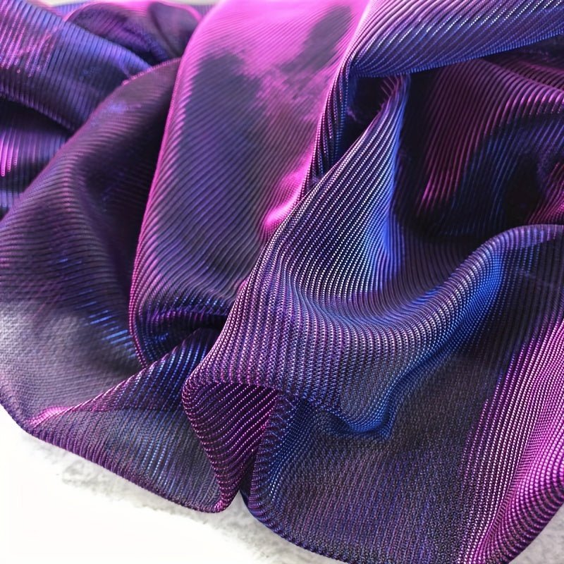 Luxurious Purple & Blue Ombre Shiny Laser Illusion Lace Mesh Tulle Fabric -