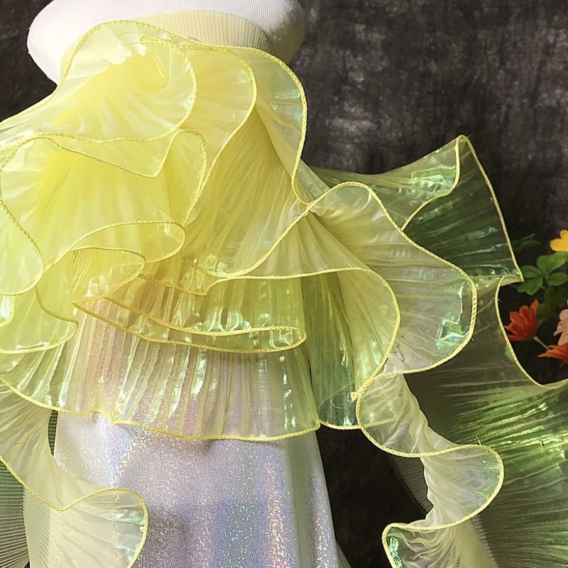 Mermaid Magic Yarn Gradient Ruffled Three - dimensional Pleats Large Lace, Fabric Decorative Sewing Accessories Clothing Accessories -