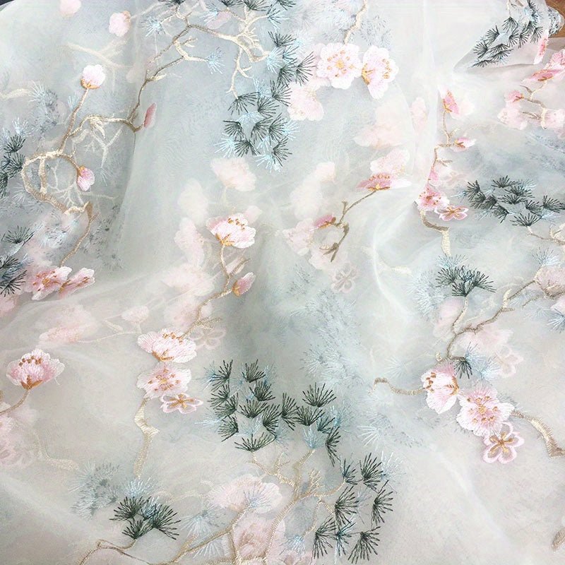 Ogensha Plum Blossom Embroidery Fabric -