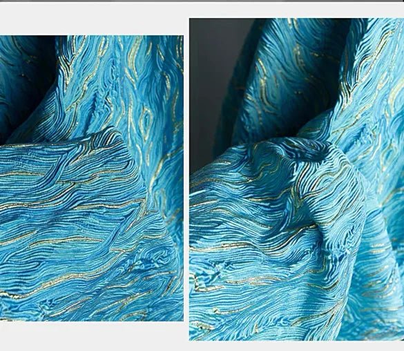 Oil Painting Style Gilt Dimensional Fabric, Designer Fabrics, Fashion Fabrics -