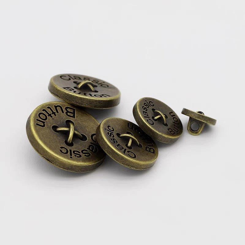 Retro Metal Distressed Look Button -