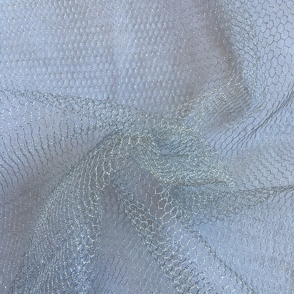 Shiny Voile Tulle Mesh Fabric Party Home Decor Transparent Plaid Net Fabric Golden Silvery Gauze Apparel Mesh Cloth DIY Sewing -