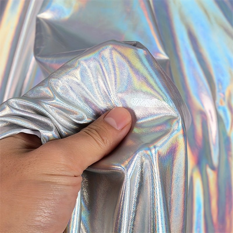 Silvery Colorful Material Graduation Design Elastic Glitter Laser Fantasy Fabric -