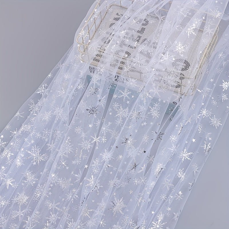 Snowflake Tulle Fabric, Suitable For Christmas Party Decoration Scene Decoration, Multi - purpose. -