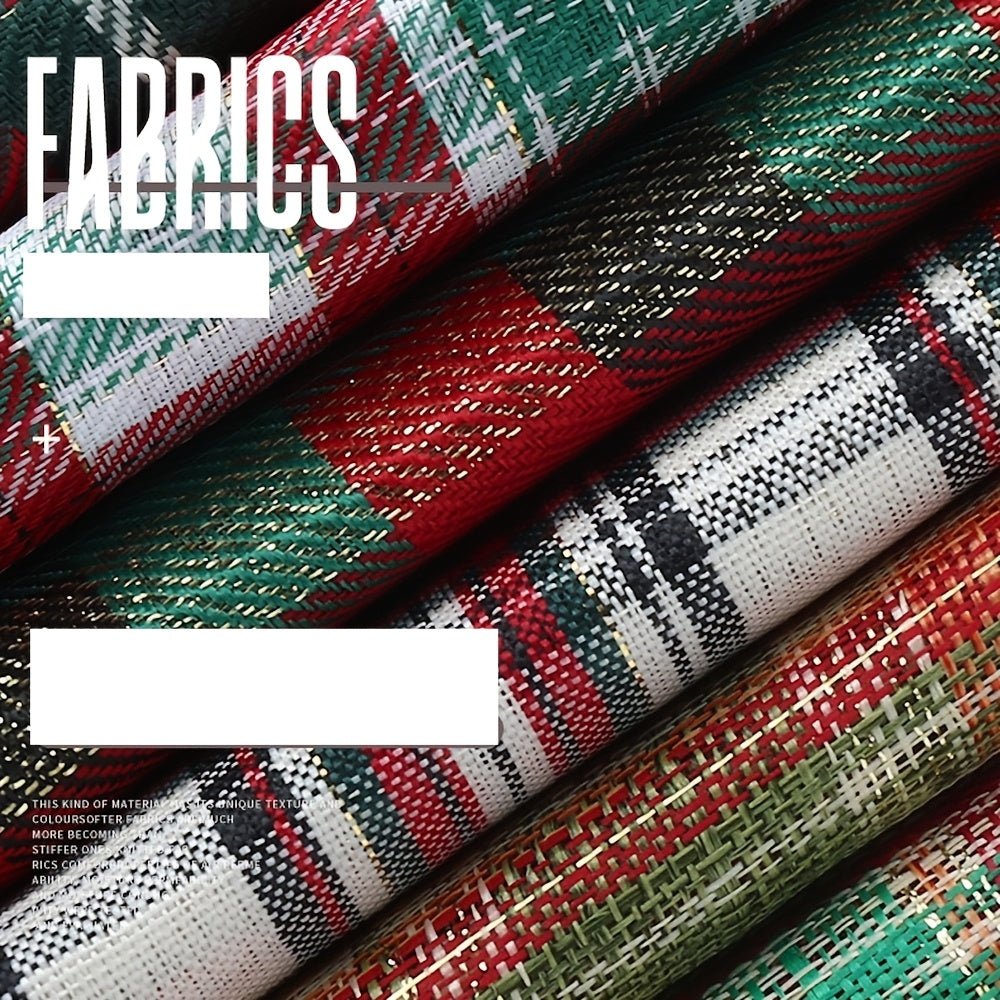 Unique Red Green Plaid Fabric Cut by Yard, Christmas Decoration Fabric, Perfect For Curtains, Sofa Covers, Pillow Making, Holiday Decorations -