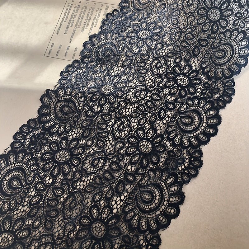 White And Black Elastic Lace Simple Flower Lace Design Garment Tape For Sewing -