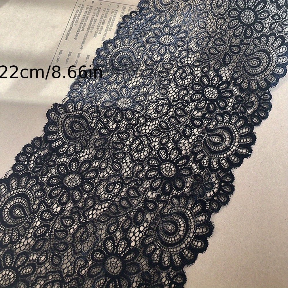 White And Black Elastic Lace Simple Flower Lace Design Garment Tape For Sewing -