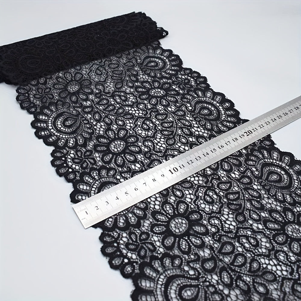 White And Black Elastic Lace Simple Flower Lace Design Garment Tape For Sewing -