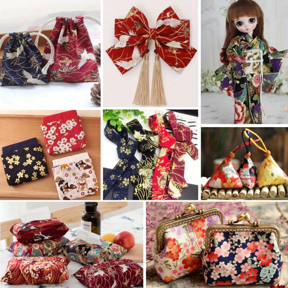 100% Cotton Japanese Style Bronzing Fabric Flower Printed Fabric - 
