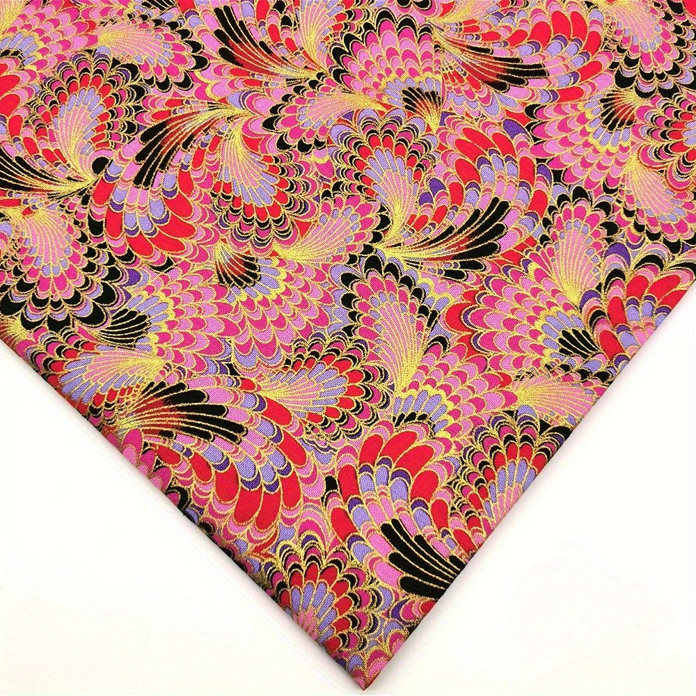 100% Cotton Japanese Style Bronzing Fabric Flower Printed Fabric - 