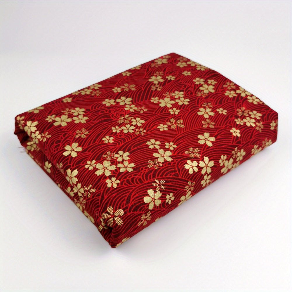 100% Cotton Japanese Style Bronzing Fabric Flower Printed Fabric - 