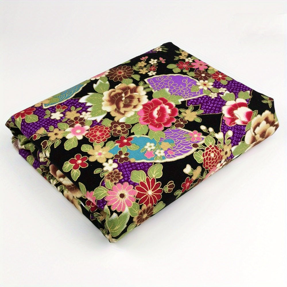 100% Cotton Japanese Style Bronzing Fabric Flower Printed Fabric - 
