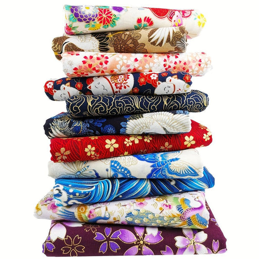 100% Cotton Japanese Style Bronzing Fabric Flower Printed Fabric - 