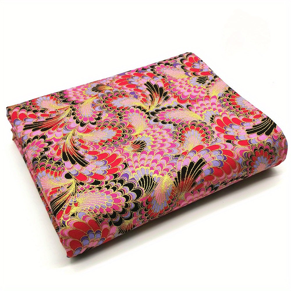 100% Cotton Japanese Style Bronzing Fabric Flower Printed Fabric - 