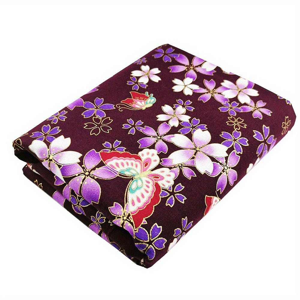 100% Cotton Japanese Style Bronzing Fabric Flower Printed Fabric - 