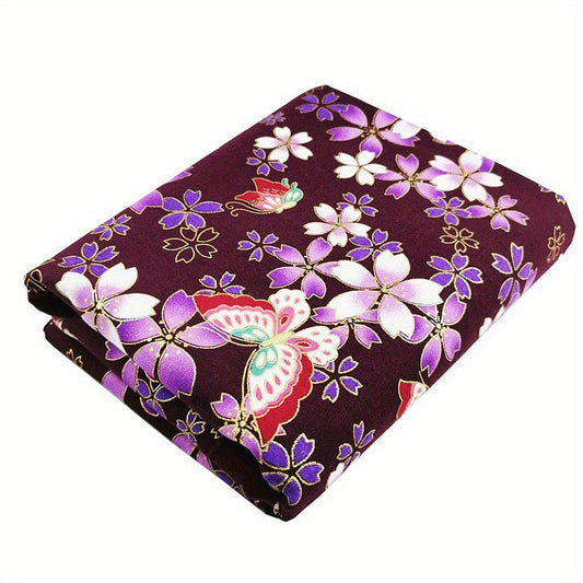 100% Cotton Japanese Style Bronzing Fabric Flower Printed Fabric - 