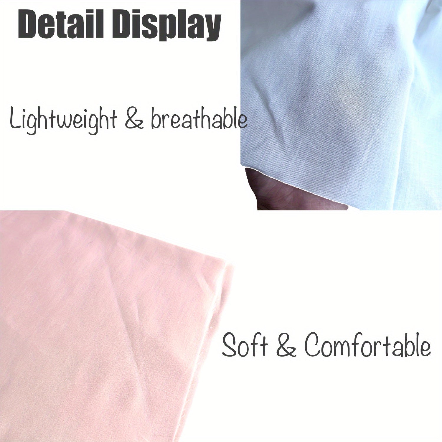 1pc 100% Cotton, Natural Cotton Cut by The Yard, 1 or 2.74 meter, Soft Embroidery Muslin Quilting Fabric Material for Sewing Material, Sewing Crafting, Quilting, Crafts, Binding, Backing and Lining - 