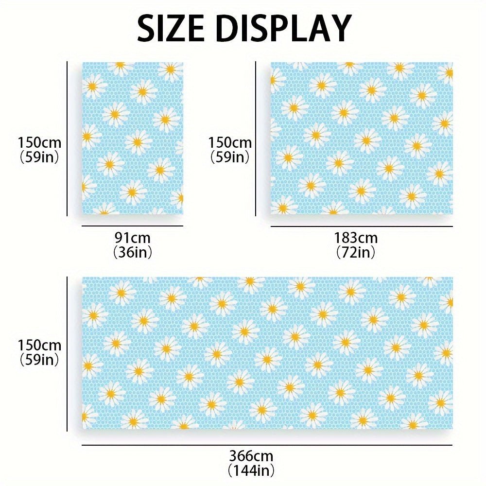 1pc Golden Chrysanthemum Printed Organza Fabric, Floral Pattern, 30gsm, 100% Polyester, Precuts, Hand Wash Only, for DIY Hair Band, Wedding, Birthday Decorations, Flower Wrapping - 
